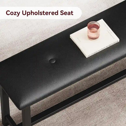 Dining Table Set for 4, Kitchen Table with 2 Upholstered Benches