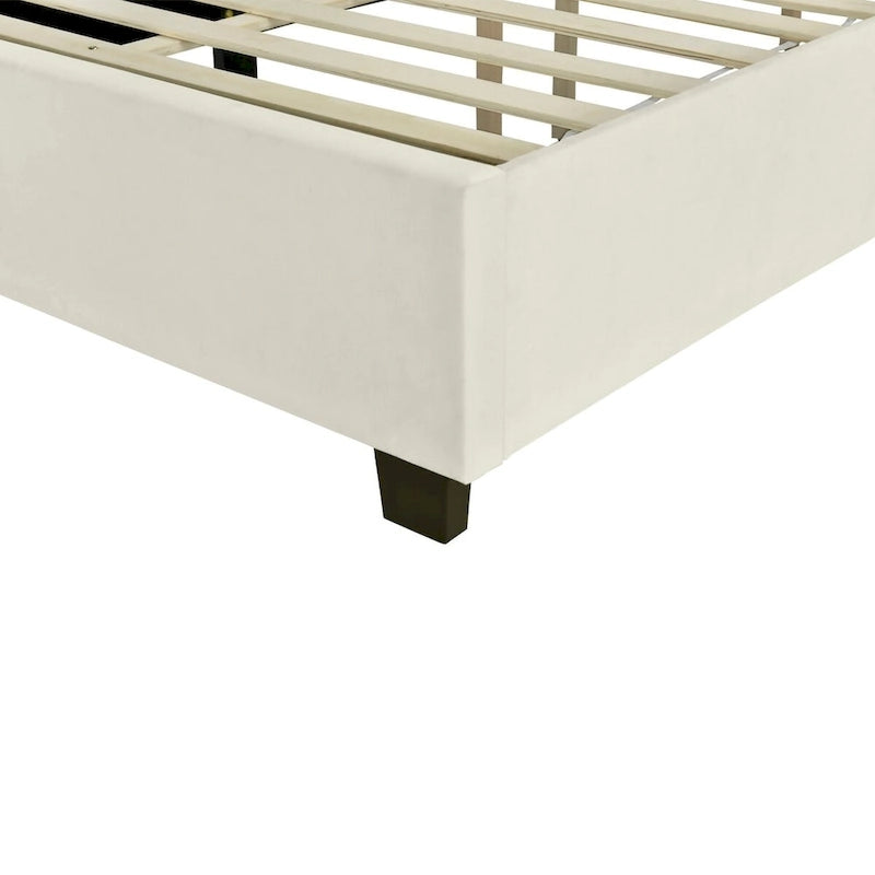 Full Size Upholstered Platform Bed with Big Headboard