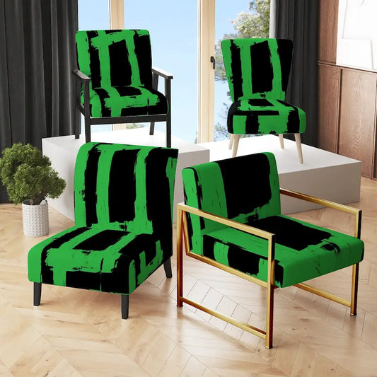 Designart Black & White Crossing Paths II Upholstered Abstract Accent Chair - Modern Arm Chair For Living Room