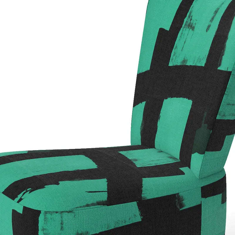 Designart Black & White Crossing Paths II Upholstered Abstract Accent Chair - Modern Arm Chair For Living Room