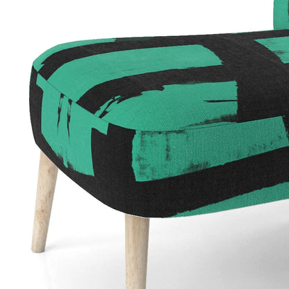 Designart Black & White Crossing Paths II Upholstered Abstract Accent Chair - Modern Arm Chair For Living Room