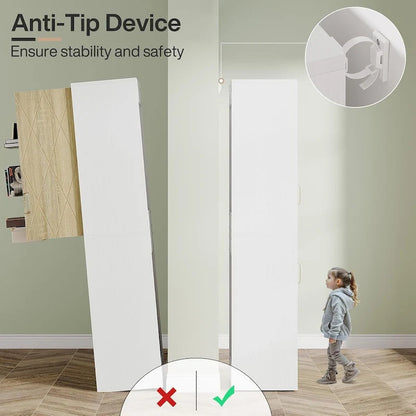 75.39-Inch Wood Storage Cabinet, Tall Floor Cabinet with 2 Doors and 6 Shelves