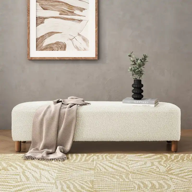 Naci Modern Boucle Ottoman Bench by Christopher Knight Home