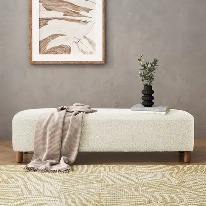 Naci Modern Boucle Ottoman Bench by Christopher Knight Home