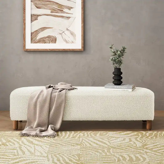 Naci Modern Boucle Ottoman Bench by Christopher Knight Home