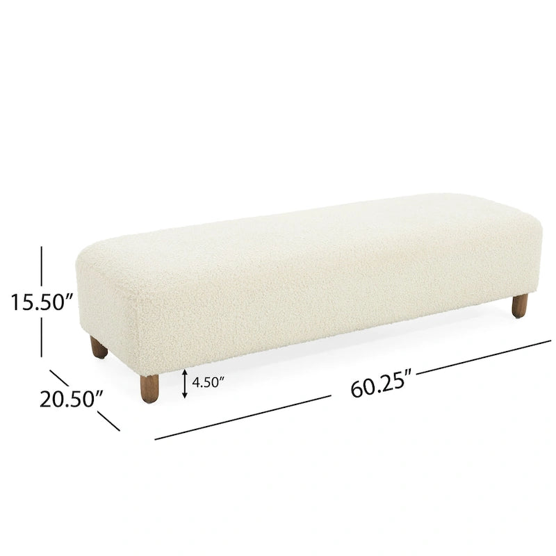 Naci Modern Boucle Ottoman Bench by Christopher Knight Home