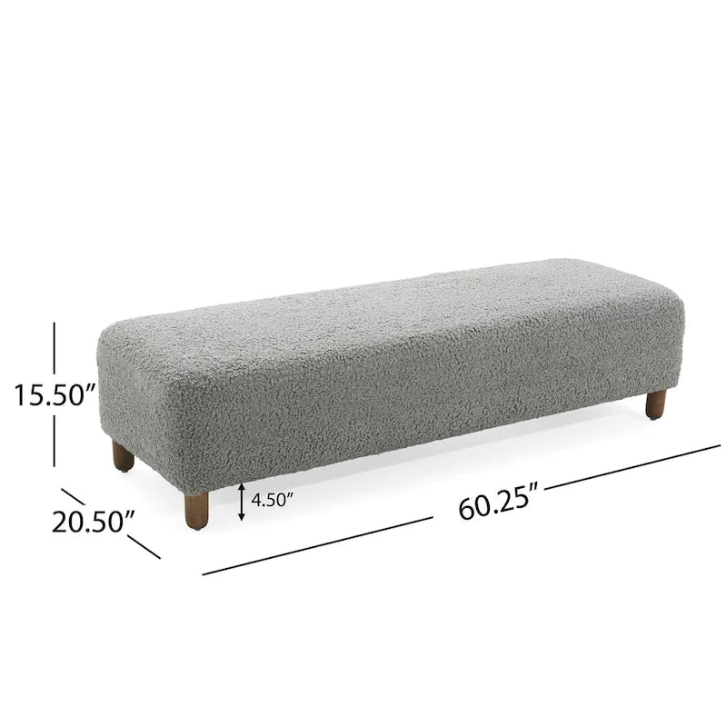 Naci Modern Boucle Ottoman Bench by Christopher Knight Home