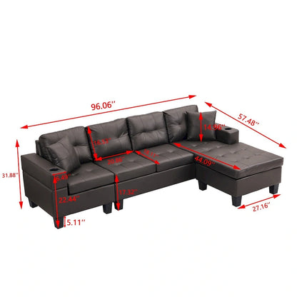 Sectional Sofa Set for Living Room with L Shape Chaise Lounge