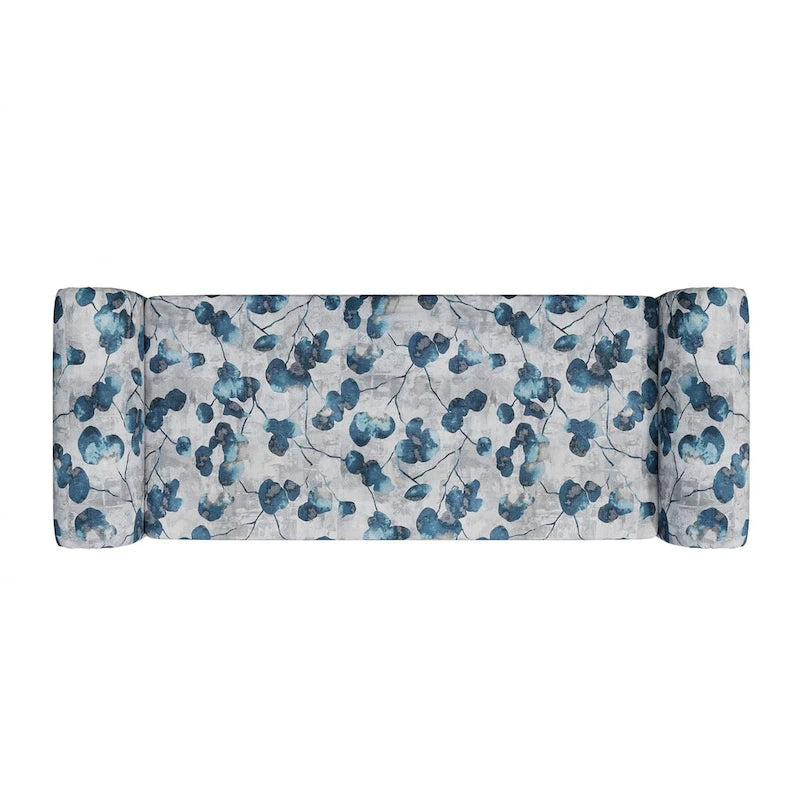 Wallen Traditional Rolled Arm Storage Bench Ottoman with Nailheads