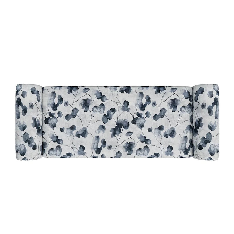 Wallen Traditional Rolled Arm Storage Bench Ottoman with Nailheads