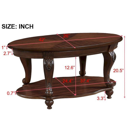 Coffee Table Set, Coffee Table & Two End Side Table 3-Piece Set for Office, Living Room, Chipped White and Cherry Top