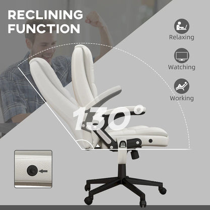 High Back Vibration Massage Office Chair with 6 Vibration Points, Heated Reclining Computer Chair with Armrest and Remote