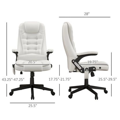 High Back Vibration Massage Office Chair with 6 Vibration Points, Heated Reclining Computer Chair with Armrest and Remote