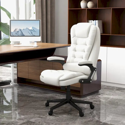 High Back Vibration Massage Office Chair with 6 Vibration Points, Heated Reclining Computer Chair with Armrest and Remote