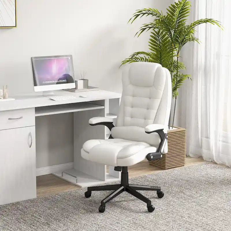 High Back Vibration Massage Office Chair with 6 Vibration Points, Heated Reclining Computer Chair with Armrest and Remote