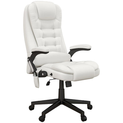 High Back Vibration Massage Office Chair with 6 Vibration Points, Heated Reclining Computer Chair with Armrest and Remote